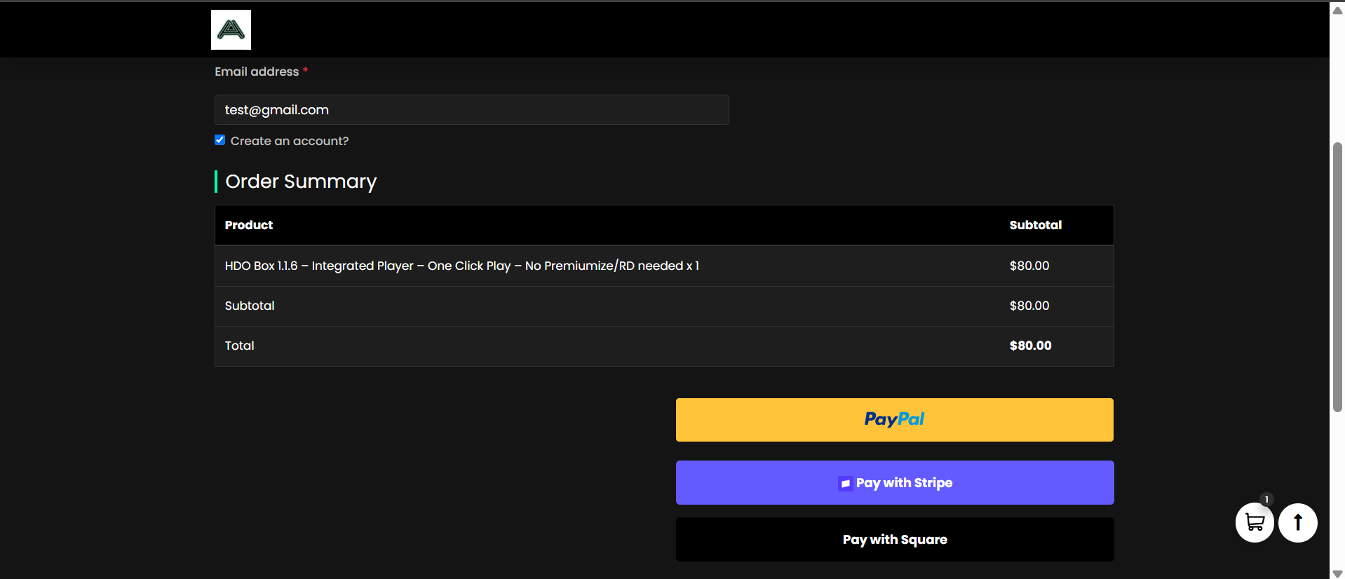 Ecommerce APK Website - Cart